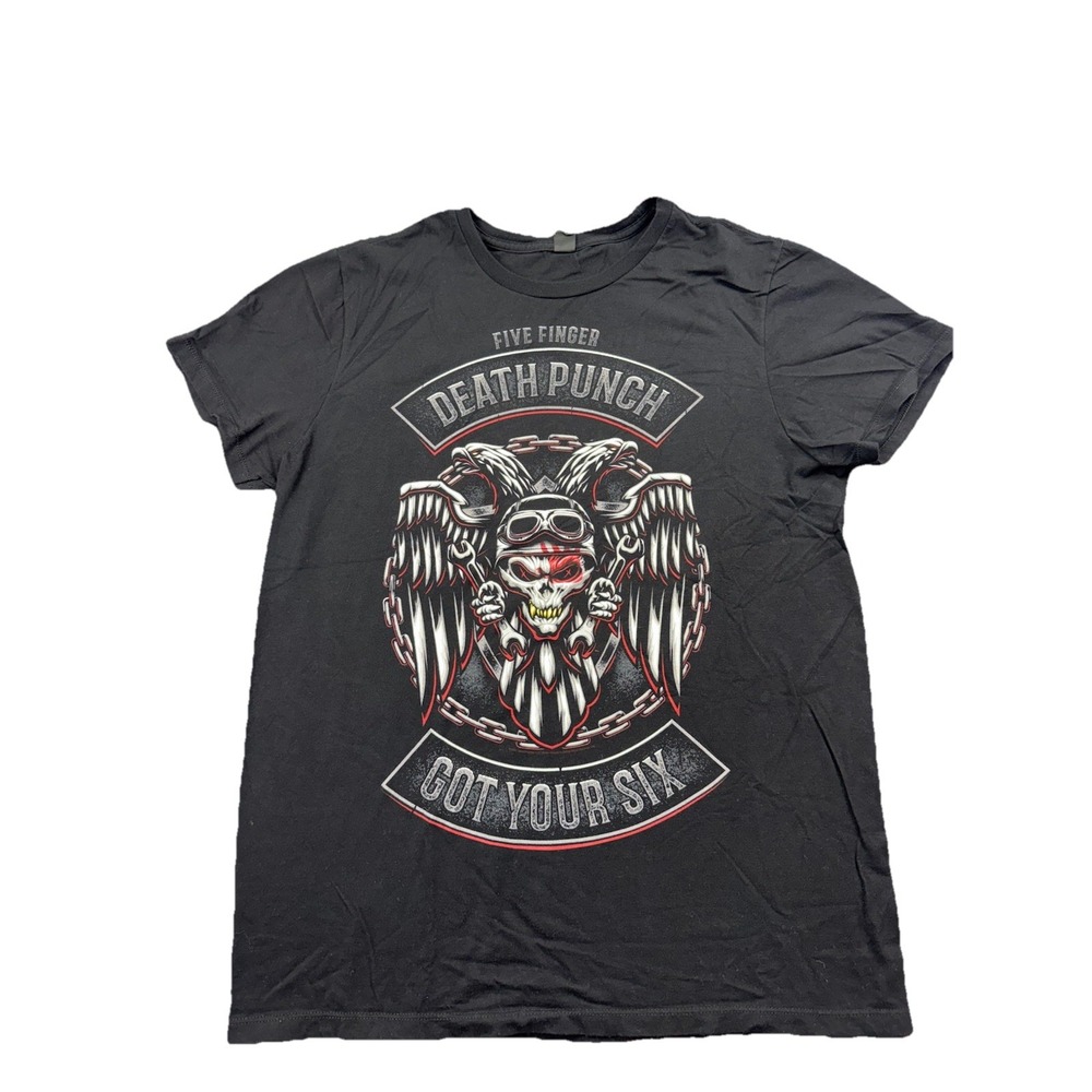 Five Finger Death Punch Bay Island Men's Sz L Got Your Six Black Graphic T-Shirt